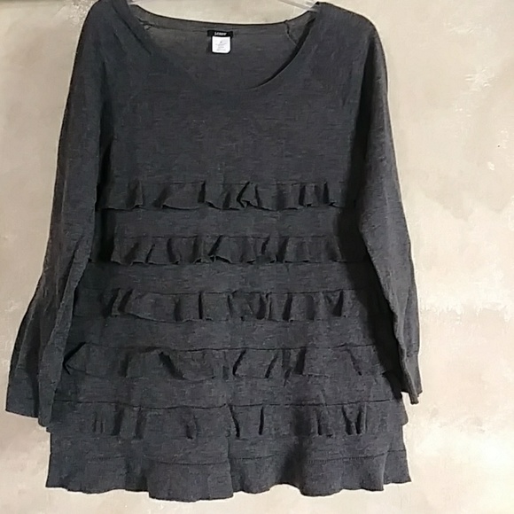J. Crew Sweaters - 🐣NWOT J Crew Charcoal Gray Ruffle Sweater Sz M